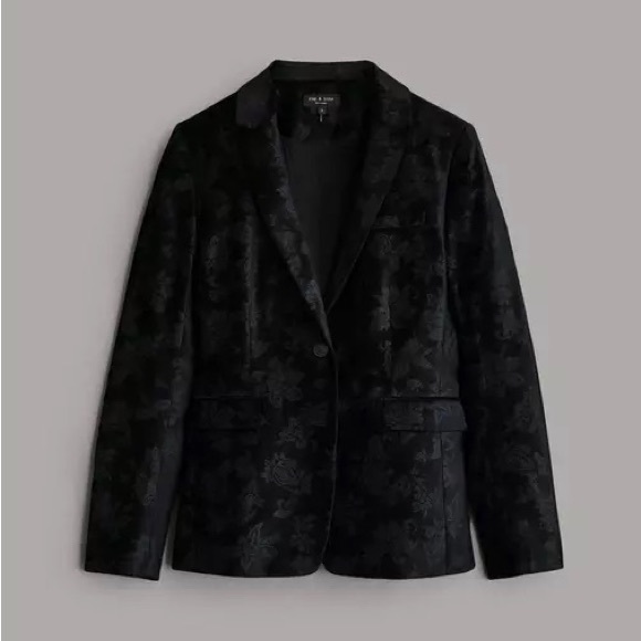 rag & bone Jackets & Blazers - Rag & Bone Black Velvet Blazer